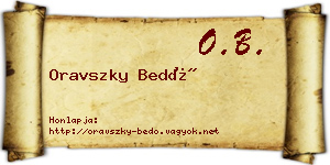 Oravszky Bedő névjegykártya